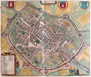 Turnai, Belgia - i #39;Civitates Orbis Terrarum#39; av Georg Braun, Köln 1617
