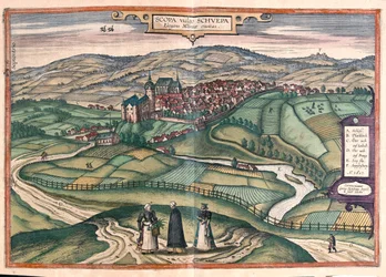 Zschopau, Tyskland - i #39;Civitates Orbis Terrarum#39; av Georg Braun, Köln 1617