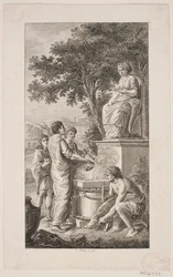 Illustrasjon med tilbudsscene