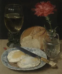 Stilleben med stekte egg