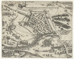 Beleiring av Grol av Frederik Hendrik, 1627 Stadische belager- und einnemung der stat Groll. 1627 (tittel på objekt)