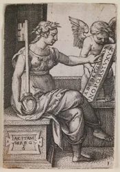 Grammatica, fra serien «The Liberal Arts», ca. 1541 (gravering)
