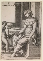 Rhetorica, fra serien «The Liberal Arts», ca. 1541 (gravering)
