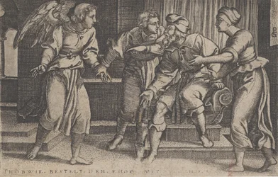 Tobias og erkeengelen Raphael, fra The Story of Tobias, 1543.