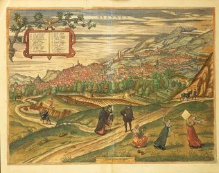 Kart over Granada fra verdenskart av Georg Braun
