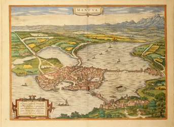 Kart over Mantua fra World Cities av Georg Braun