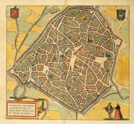 Kart over Valenciennes fra USA av Georg Braun
