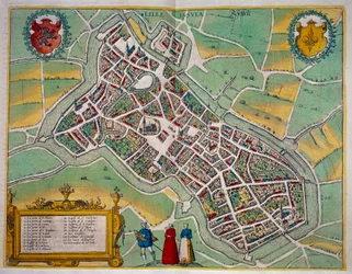 Kart over byen Lille fra «Civitates Orbis Terrarum» av Georg Braun (1541-1622) og Frans Hogenberg (1535-1590), ca. 1572-1617, Paris, B.N.