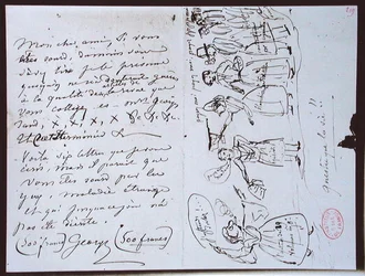 Fonds Lovenjoul E858 Ms 937 1.219 Brev fra George Sand (1804-76) til Francois Buloz, redaktør av 