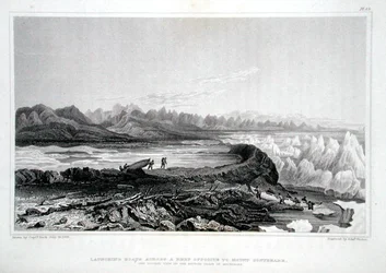 Utsetting av båter over et rev overfor Mount Conybeare, fra 