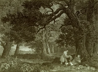 A Repose after Shooting, Plate 4 (gravering)