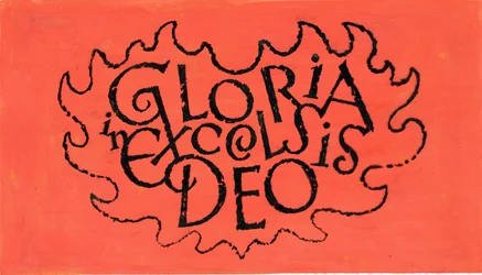 Gloria i Excelsis Deo, 1970-tallet (indisk blekk på gjennomsiktighet over gouache på papir)
