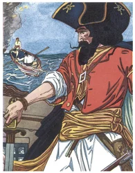 Portrett av en pirat Illustrasjon fra "The boys book of pirates" av George Albert Williams (1875-1932) 1913