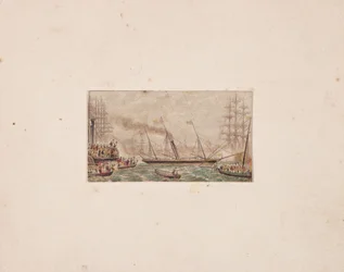 Nålebokstrykk: The Royal Fleet in Kilkenny Bay (?)