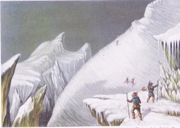 Etapper i bestigningen av Mont Blanc, fra British Adventure utgitt av Collins, 1947
