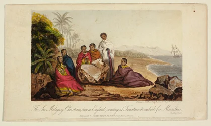 De seks gassiske kristne (nå i England) som venter i Tamatave på å gå om bord til Mauritius