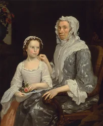 Portrett av en eldre dame og en jente