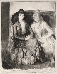 Emma og Marjorie på en sofa