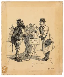 Gateselger, ca. 1895 (blekk på papir)