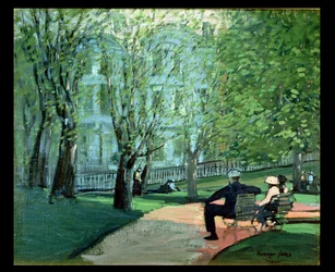 Summer Day, Boston Public Garden, ca. 1923 (olje på lerret)
