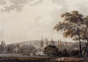 Utsikt over tårnene og spirene i Oxford, Oxfordshire