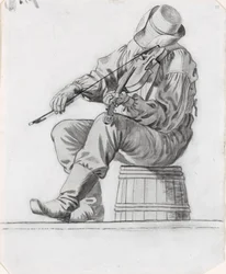 Felemann (studie for The Jolly Flatboatmen) (recto)