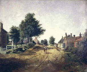 Hollym landsby, Holderness, ca. 1885 (olje på lerret)