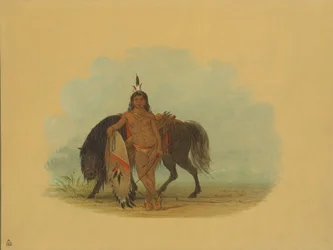En cheyennekriger hviler hesten sin, 18611869.