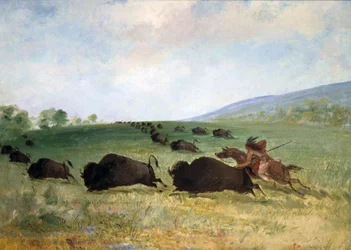 An Osage Indian Lancing a Buffalo, 1846-1848.    1180400   no       norwegian Successfully Translated  Original: Boerderij tussen hoge bomen, Ewijkshoeve Translat: Boerderij tussen hoge bomen, Ewijkshoeve 1384412 no norwegian Successfully Translated Origin