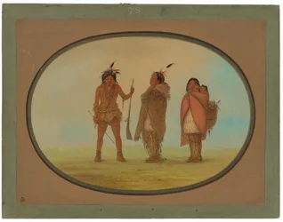 Arapaho-sjef, hans kone og en kriger