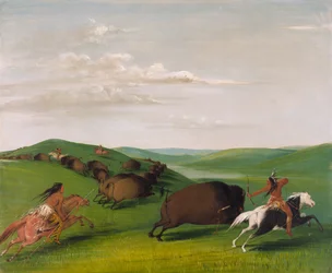 Buffalo Chase med buer og lanser, 1832-1833.