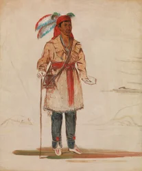 Ee-tów-o-kaum, begge sider av elven, sjef for stammen, 1836.