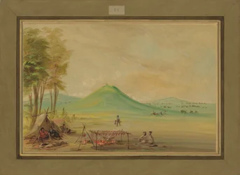 Ekspedisjon leiret på en Texas Prairie, april 1686, 1847-48