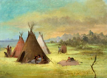 Indianerleir, Comanche (eller Kiowa) klesskinn, Red River