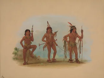 Lengua medisinmann med to krigere, 18541869.
