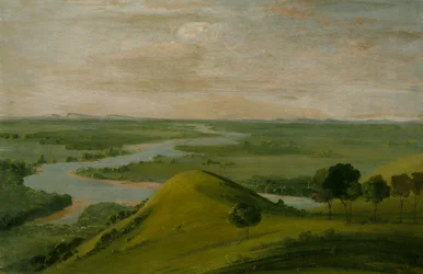 Utsikt over krysset mellom Red River og False Washita, i Texas, 1834-1835.