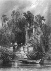 Scene fra Faustus. Margaret møter Faustus i sommerhuset, c1870