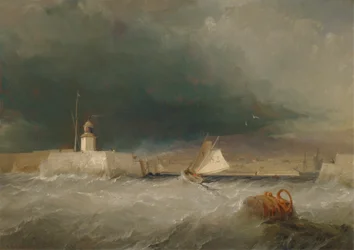 Havn på en stormfull dag