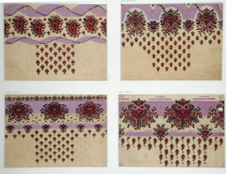 Stoffdesign for Paisley sjal, ca. 1871 (gouache på papir)