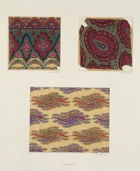 Stoffdesign for Paisley sjal, ca. 1871