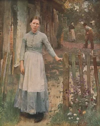Piken ved porten, 1889, c1930.