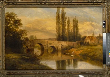 Fittleworth Old Mill and Bridge, på Rother, Sussex, 1880