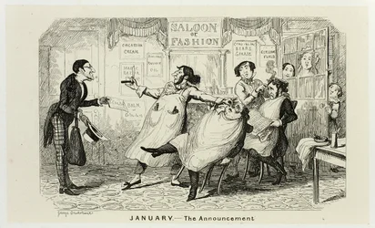 Januar - Kunngjøringen fra George Cruikshanks Steel Etchings til The Comic Almanacks: 1835–1853