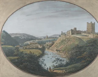 Utsikt over Richmond, Yorkshire, England, 1788.