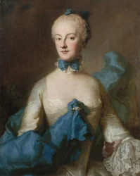Hertuginne Maria Anna Josepha av Bayern 1734-1776, markgrevin av Baden-Baden, ca. 1750.