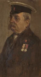 Portrett av S. Vowles, 60., ca. 1920 (olje på panel)