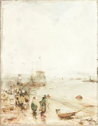 North Shields Fish Quay (olje på lerret)