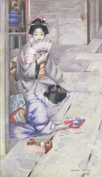Geisha drikker te (wc på papir)
