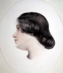 Portrett av fru Thoby Prinsep, ca. 1835 (farget kritt på papir)