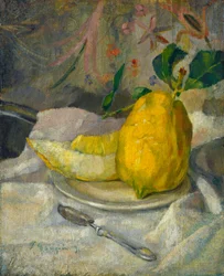 Melon og sitron, ca. 1900 (olje på lerret på tre)